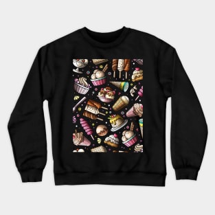 Cartoon Hand-drawn dessert Pattern Crewneck Sweatshirt